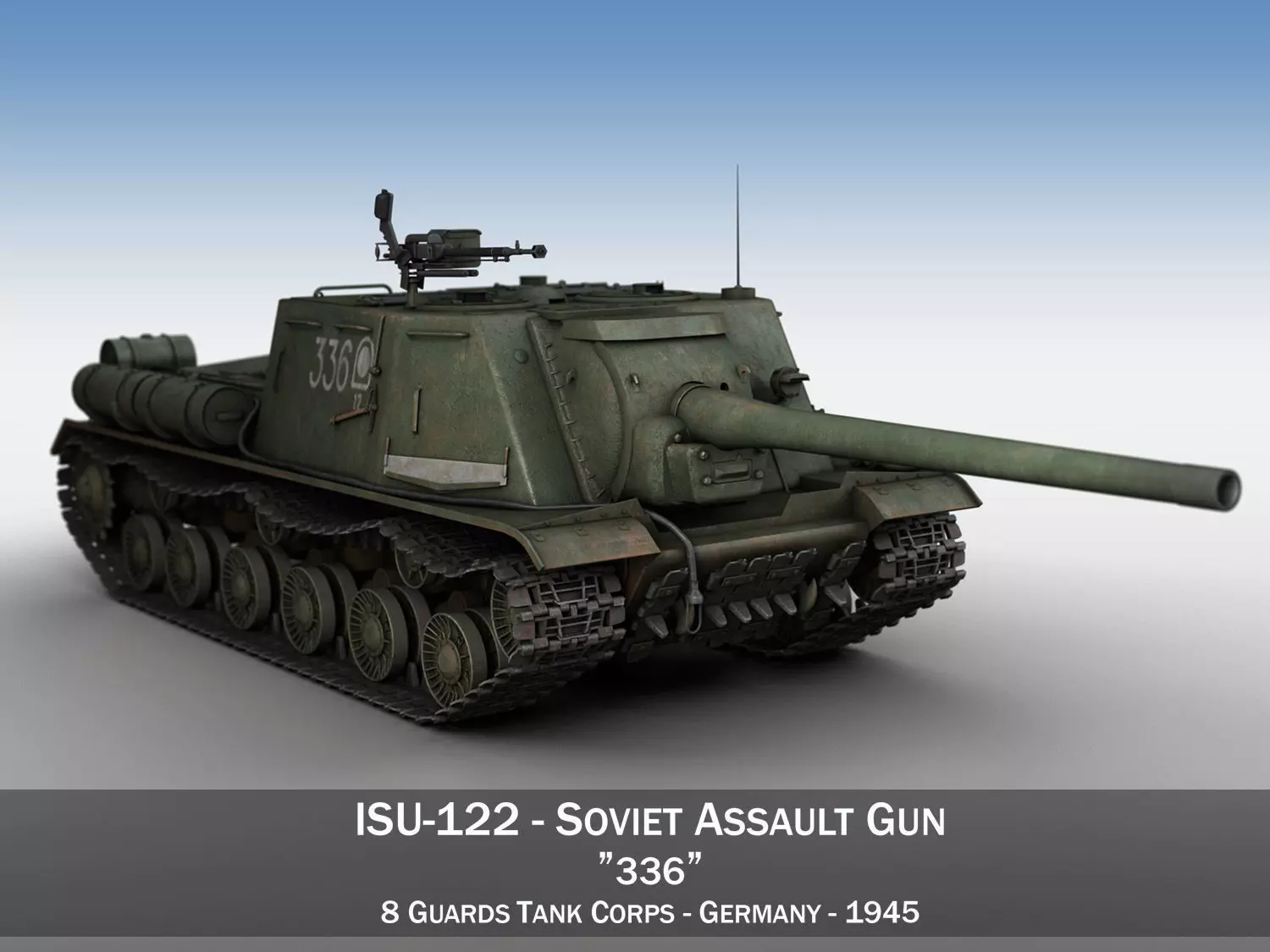 ISU-122 - 336 - Soviet heavy self-propelled gun 3D model