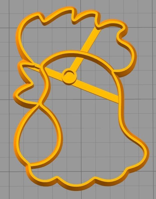 Cockerel Cookie Cutter 3D print model_2