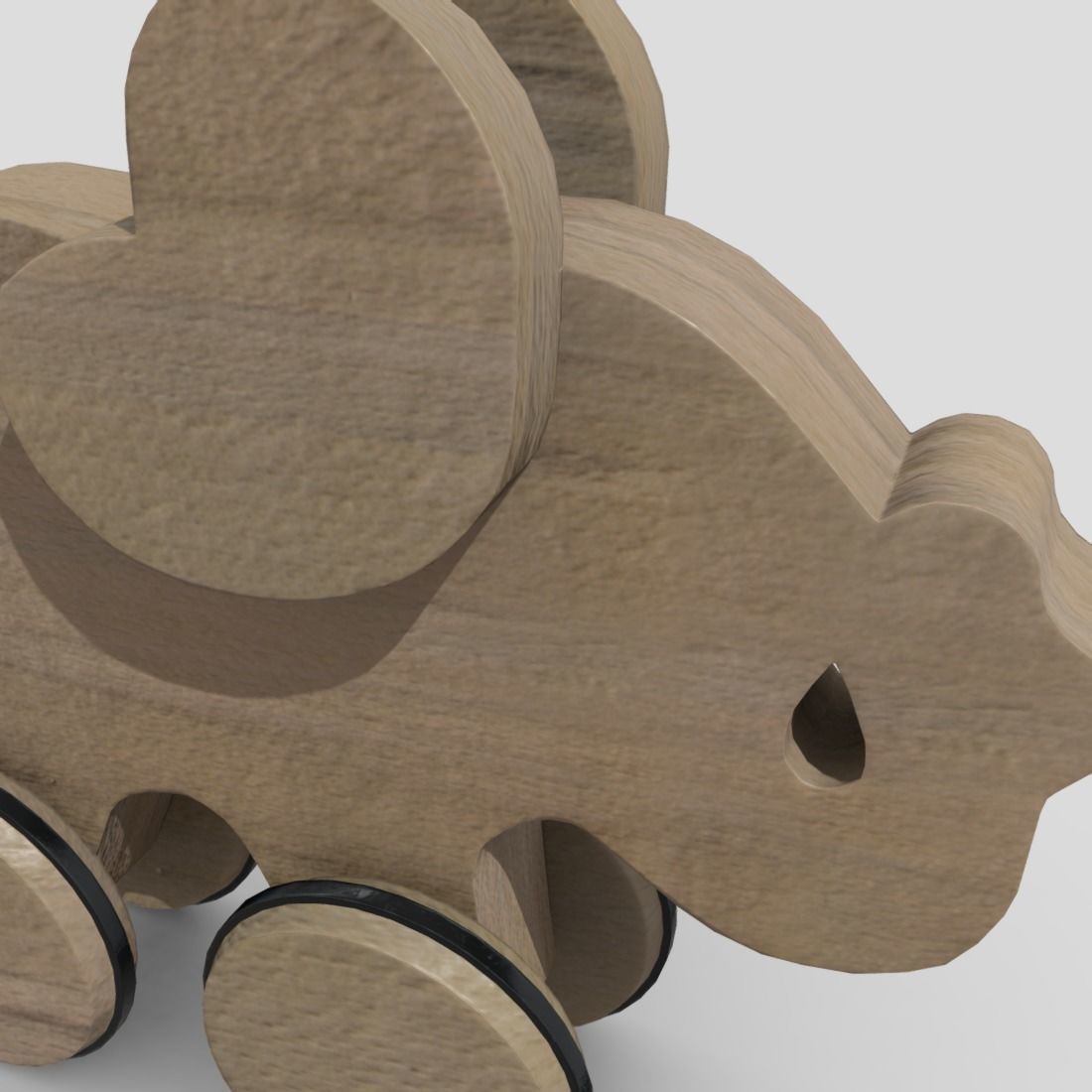 Wooden Elephant Toy  Low-poly 3D model_14