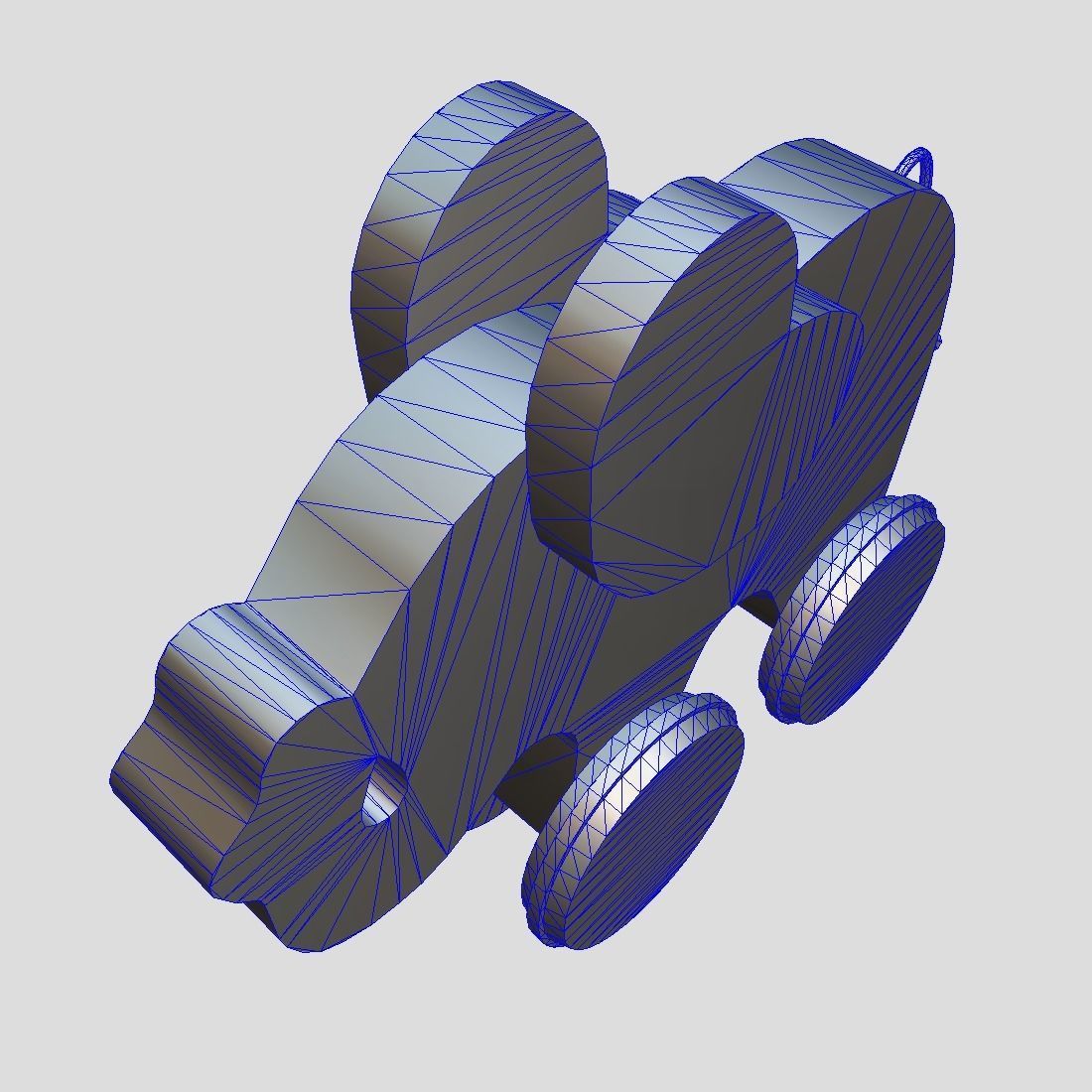 Wooden Elephant Toy  Low-poly 3D model_9