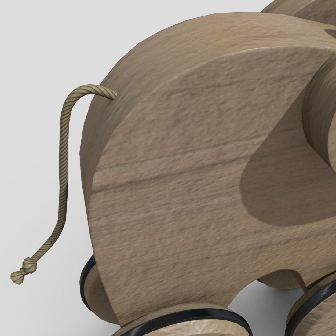 Wooden Elephant Toy  Low-poly 3D model_16