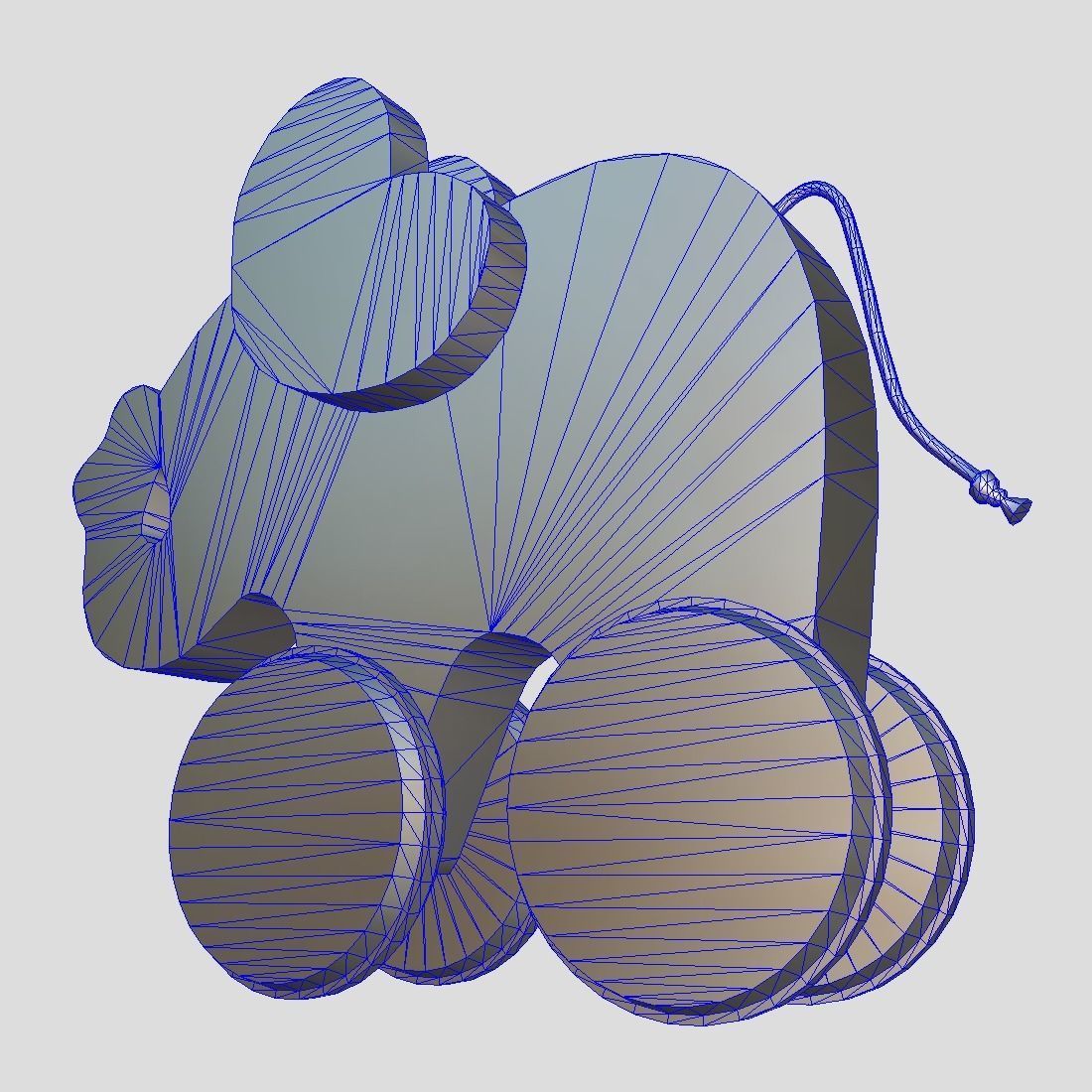 Wooden Elephant Toy  Low-poly 3D model_11