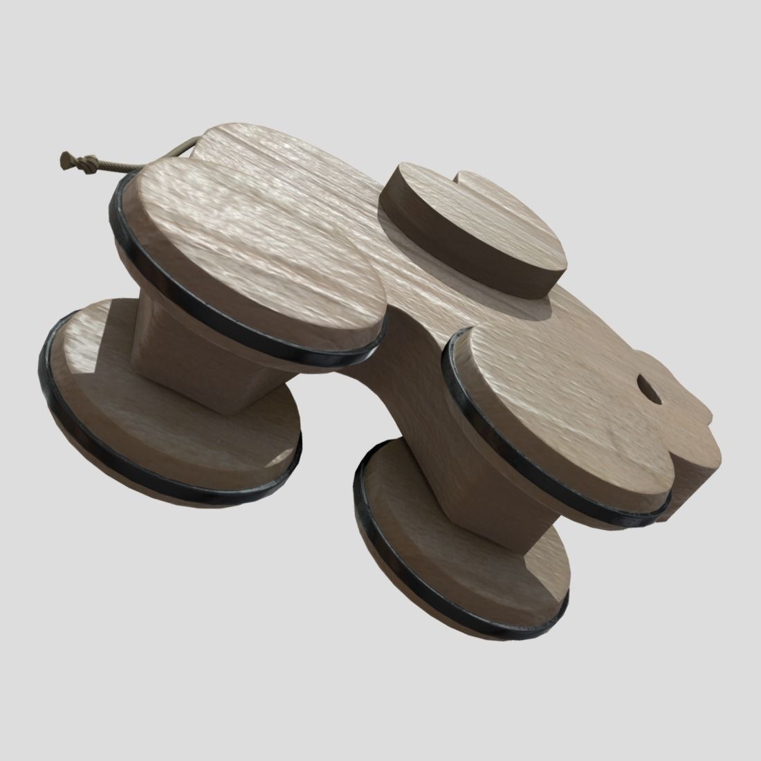 Wooden Elephant Toy  Low-poly 3D model_12