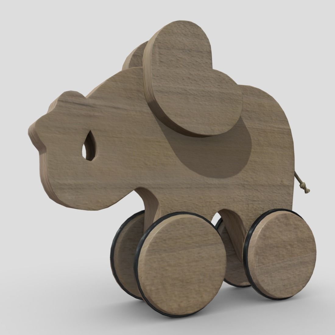 Wooden Elephant Toy  Low-poly 3D model_18