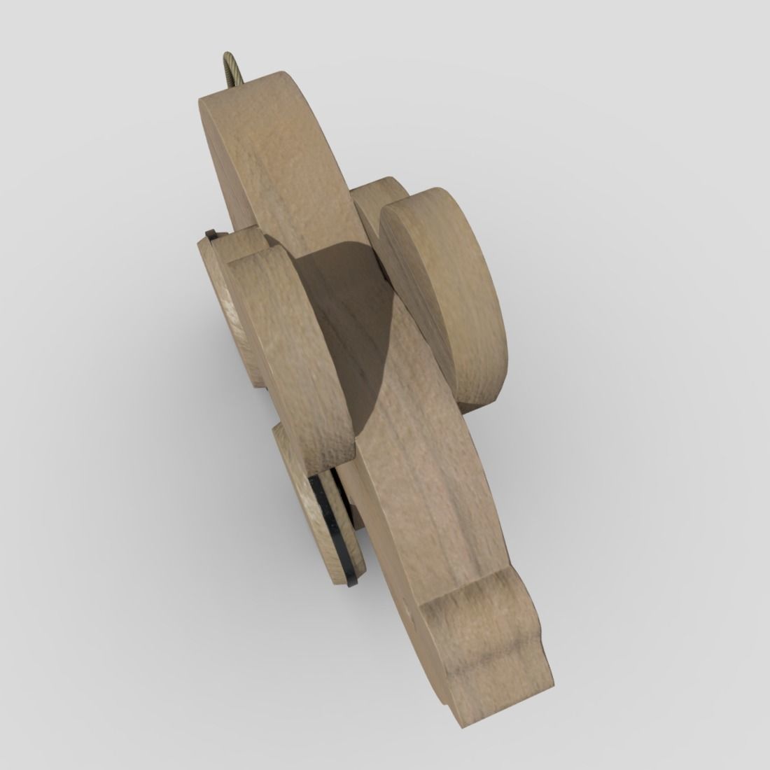 Wooden Elephant Toy  Low-poly 3D model_6