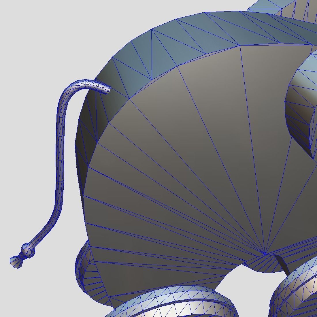 Wooden Elephant Toy  Low-poly 3D model_17