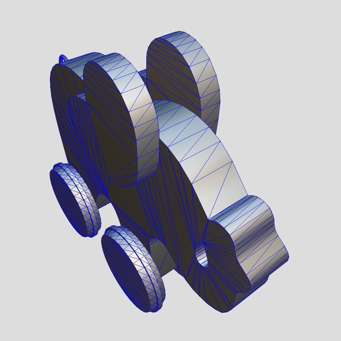 Wooden Elephant Toy  Low-poly 3D model_5