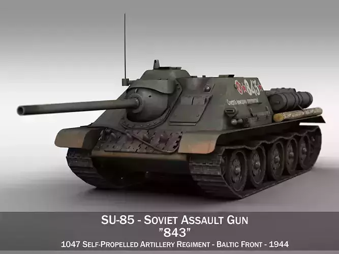 SU-85 - 843 - Soviet Self-Propelled Gun 