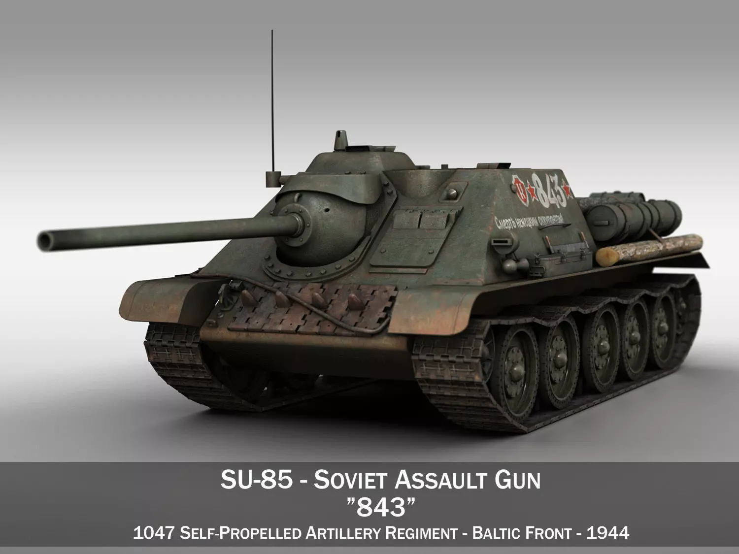 SU-85 - 843 - Soviet Self-Propelled Gun 3D model