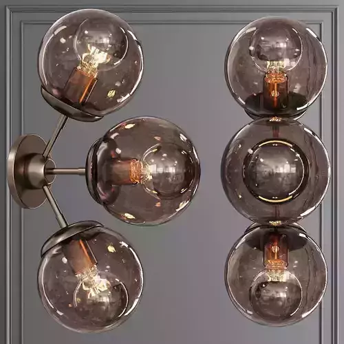 Modo Sconce 3 Globes Bronze and Smoke Glass