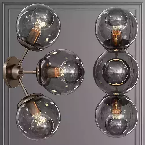 Modo Sconce 3 Globes Bronze and Gray Glass