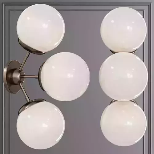 Modo Sconce 3 Globes Bronze and Cream Glass