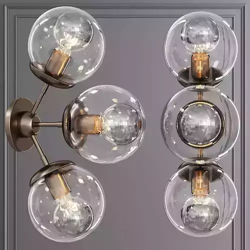 Modo Sconce 3 Globes Bronze and Clear Glass