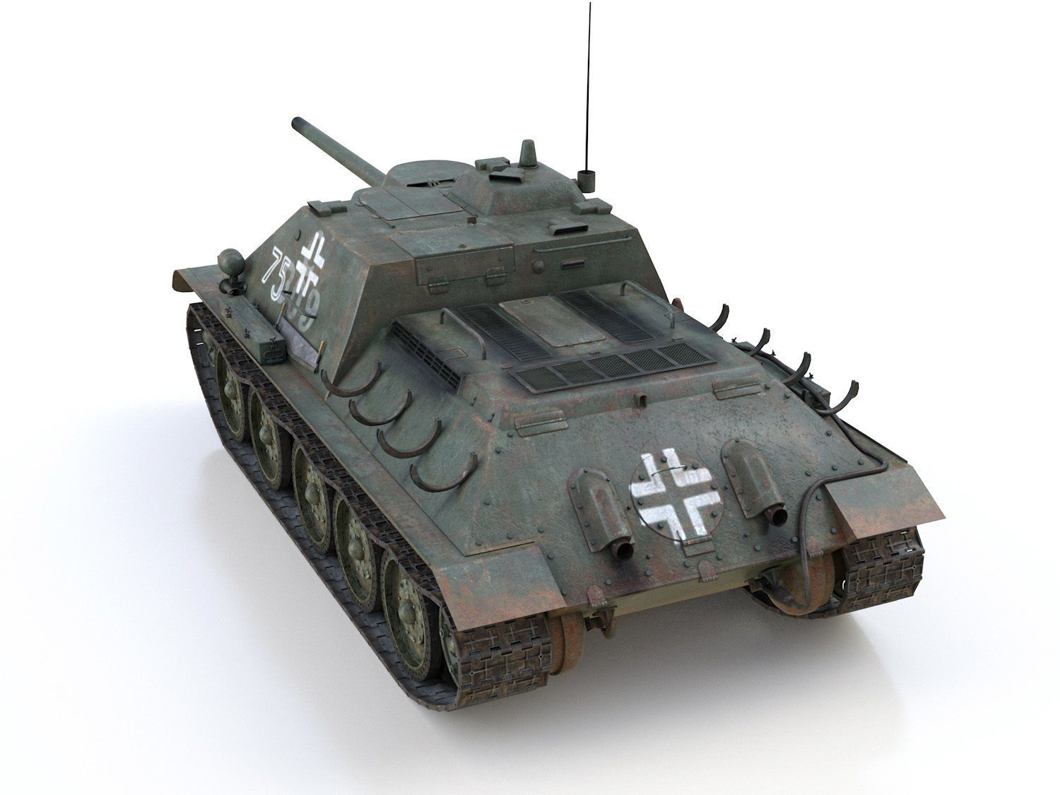 Jagdpanzer SU-85R - 75 - 6 Panzer Division 3D model_5