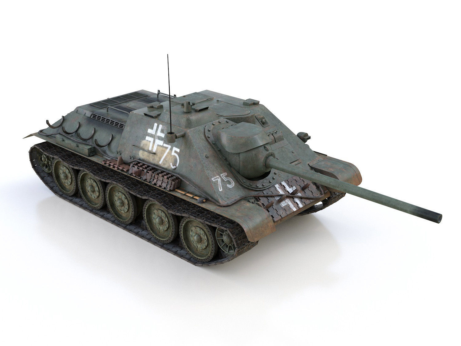 Jagdpanzer SU-85R - 75 - 6 Panzer Division 3D model_8