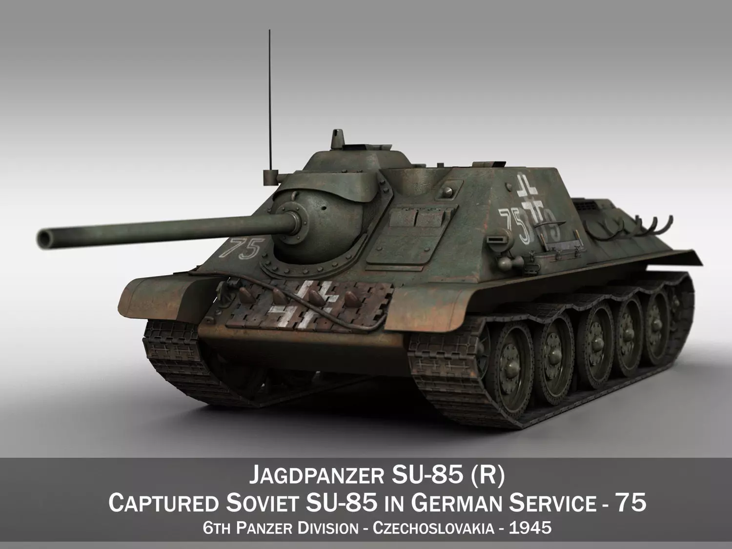 Jagdpanzer SU-85R - 75 - 6 Panzer Division 3D model_0