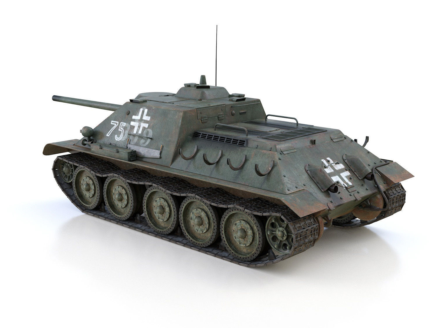 Jagdpanzer SU-85R - 75 - 6 Panzer Division 3D model_4