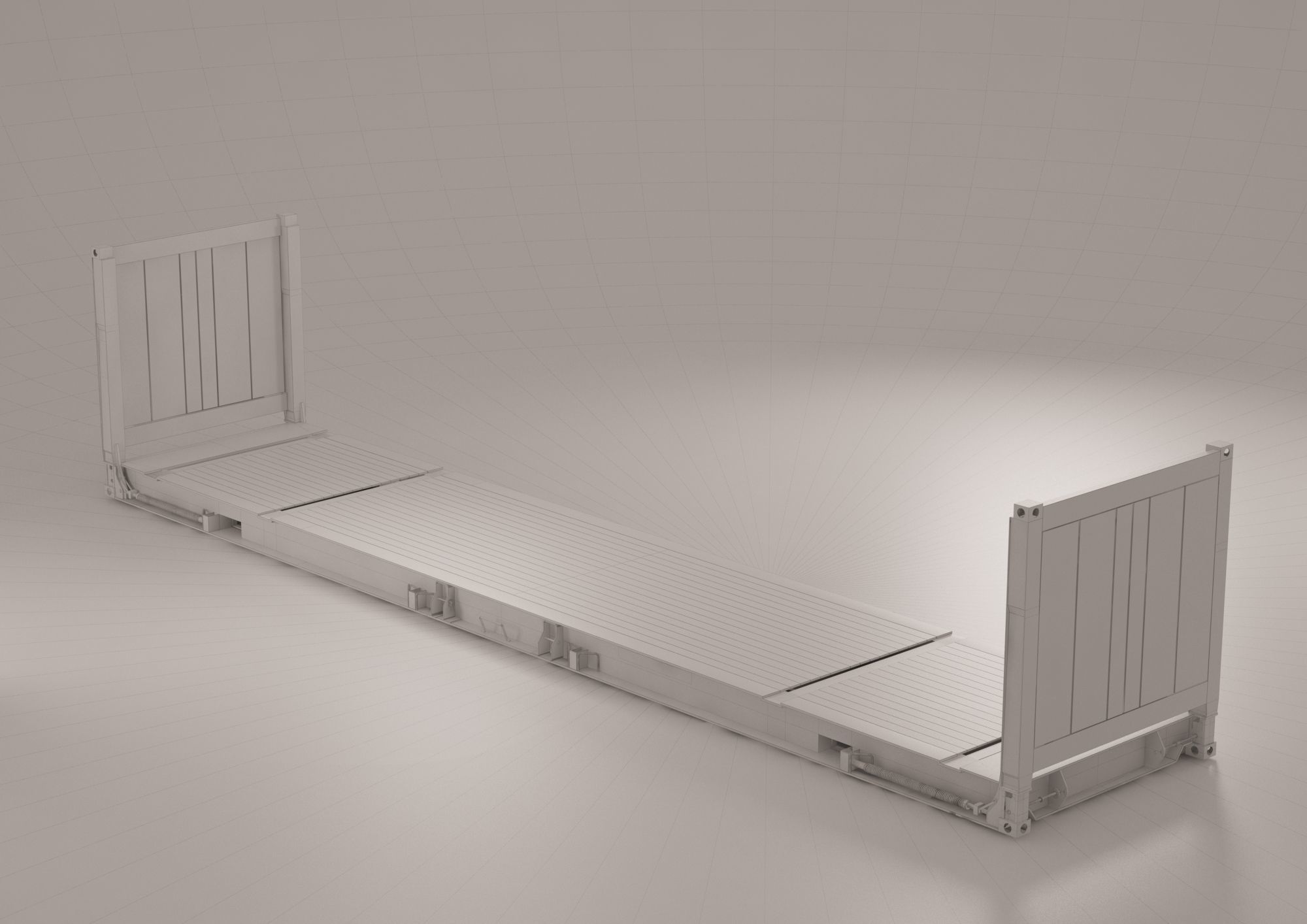Container - 40 FlatRack  3D model_4