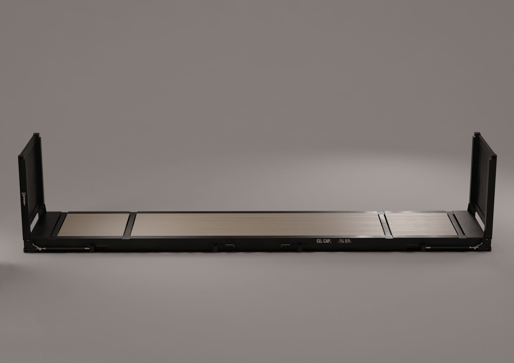 Container - 40 FlatRack  3D model_2