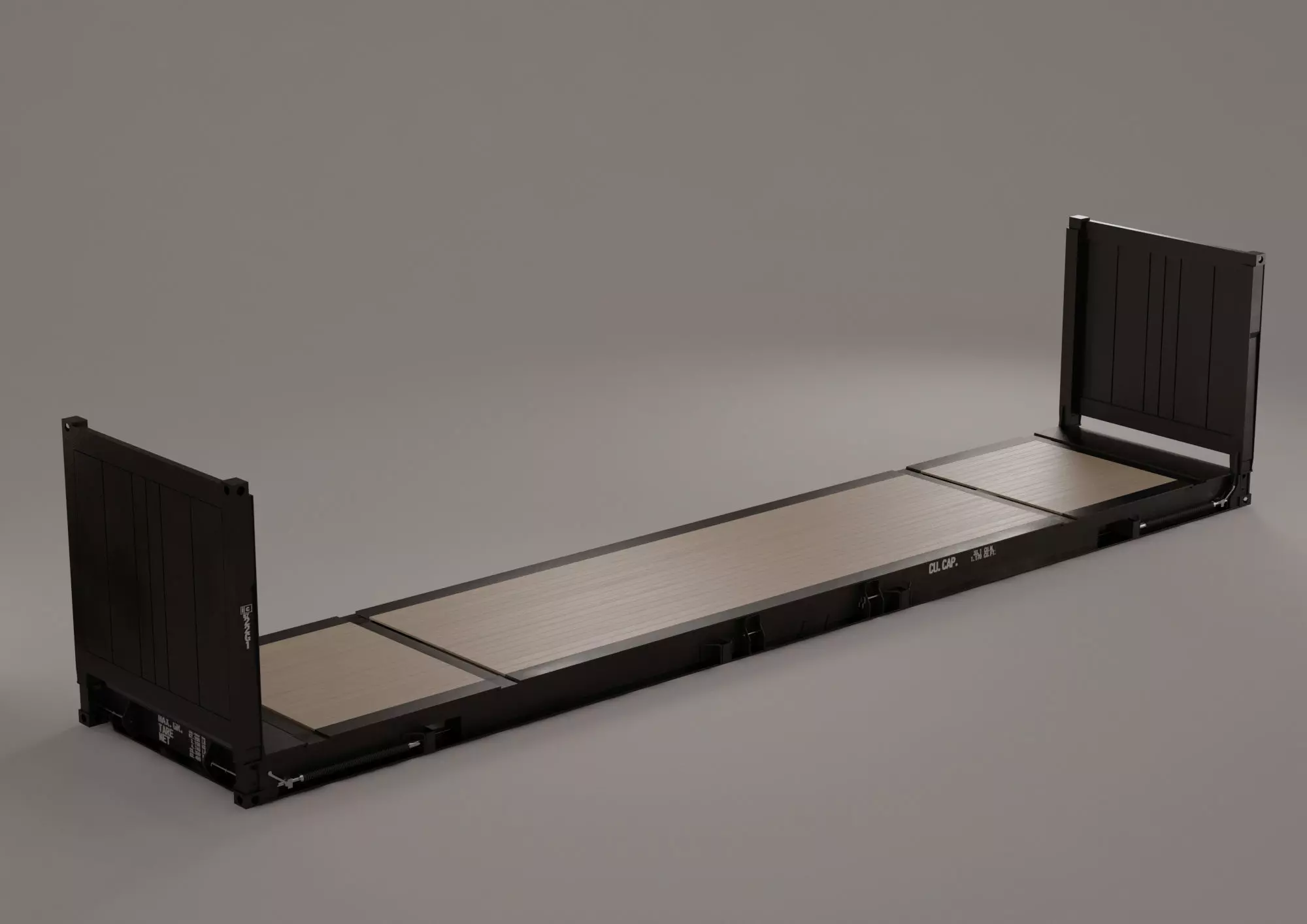 Container - 40 FlatRack  3D model_0