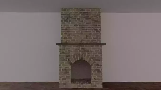 Brick fireplace