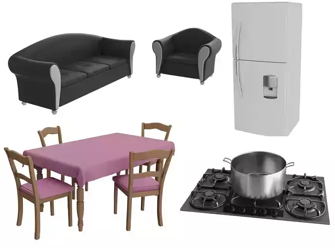 Furniture - Kitchen 3D Model Collection