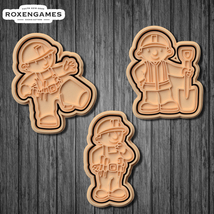 3D printable model Bob the Builder cookie cutter set of 6