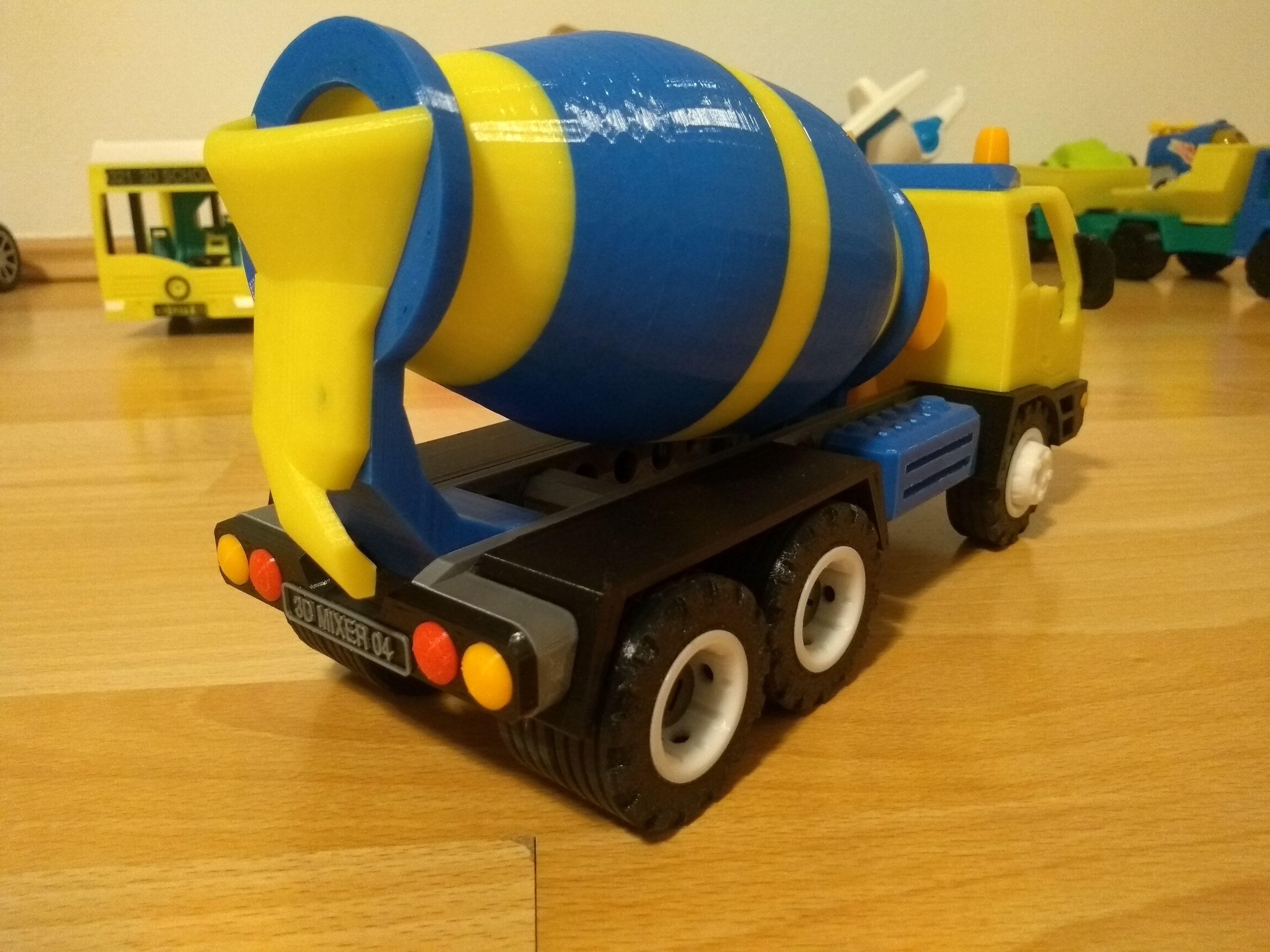 Concrete mixer truck toy fully 3D printable 3D print model_5