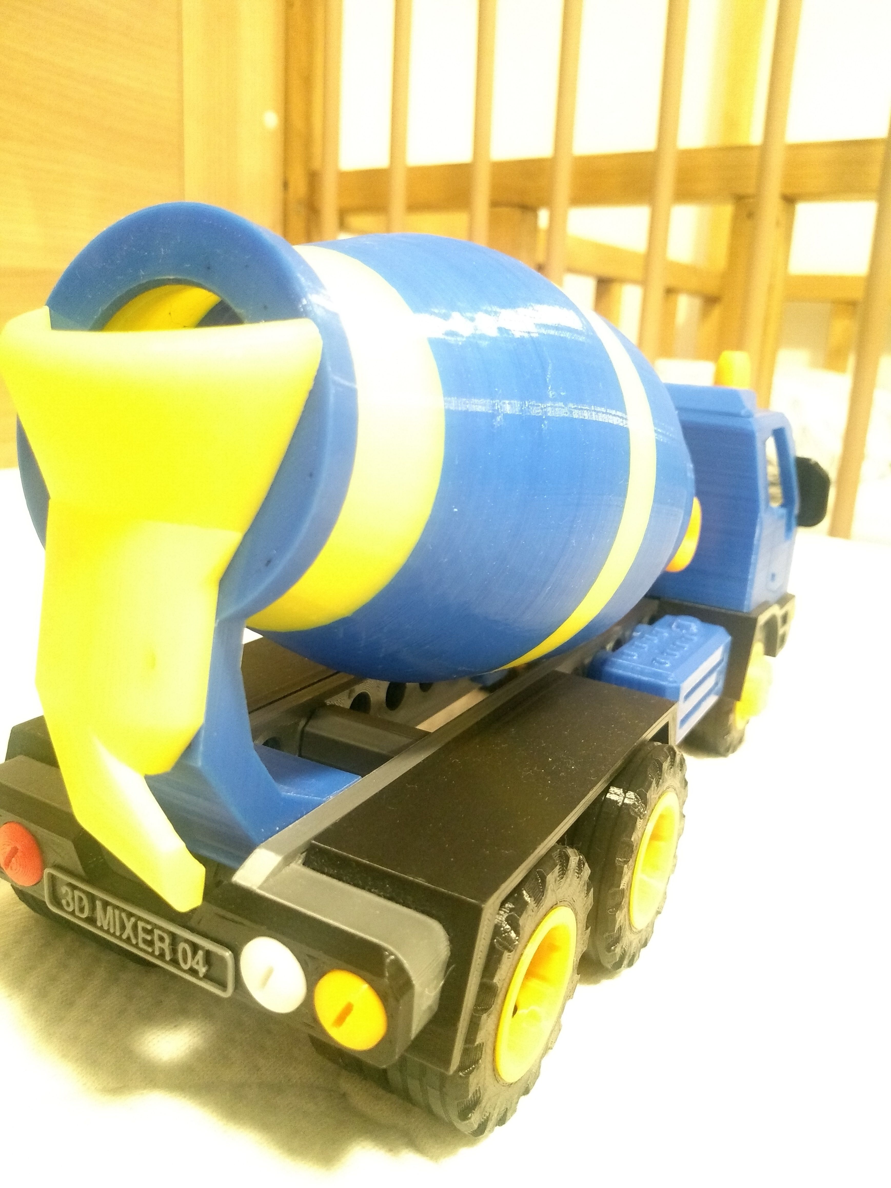 Concrete mixer truck toy fully 3D printable 3D print model_9