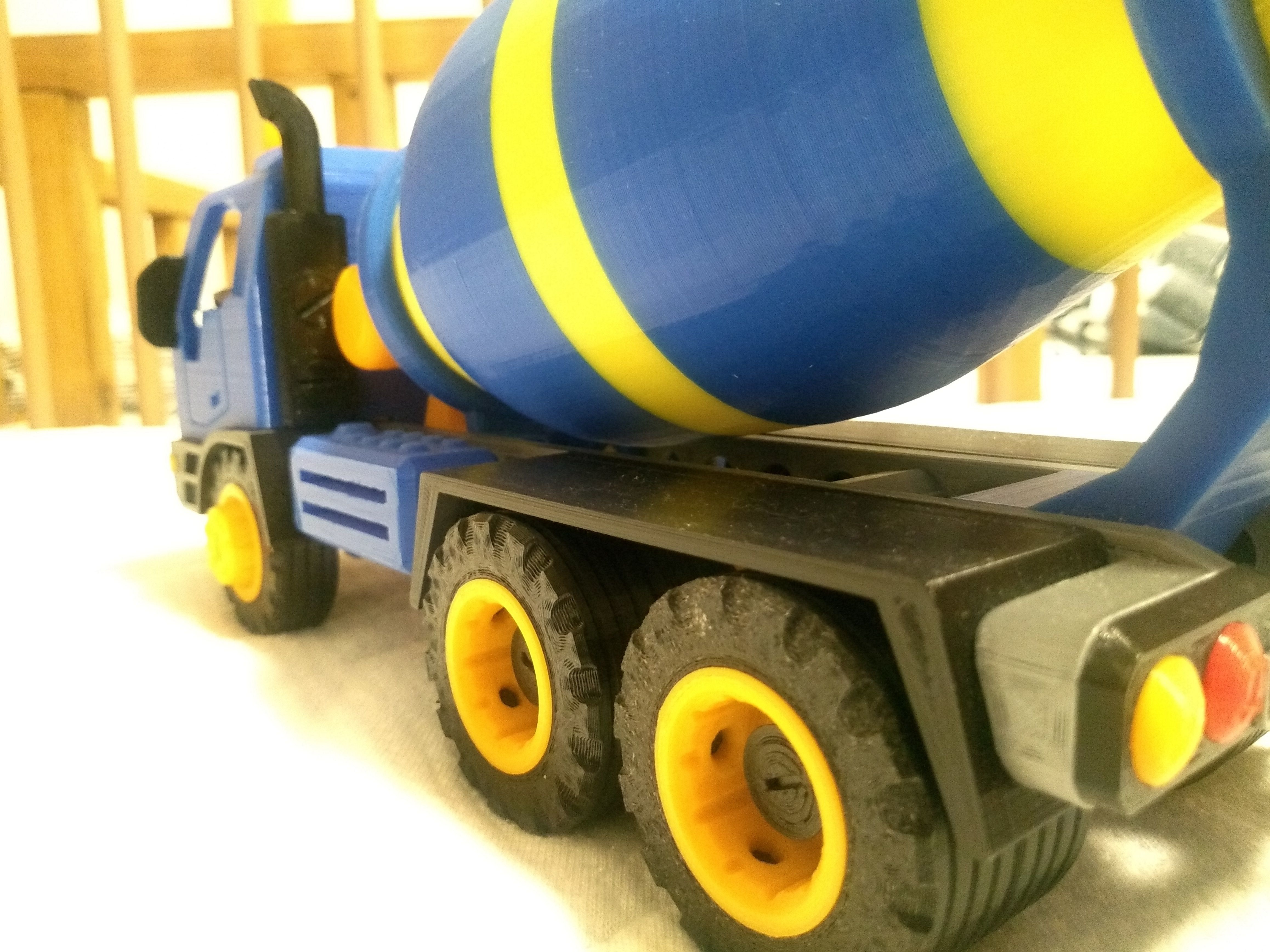 Concrete mixer truck toy fully 3D printable 3D print model_8