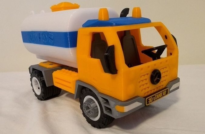 Tank truck toy - fully 3D printable - assembly 3D print model