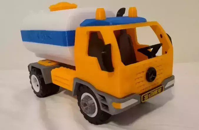 Tank truck toy - fully 3D printable - assembly 3D print model