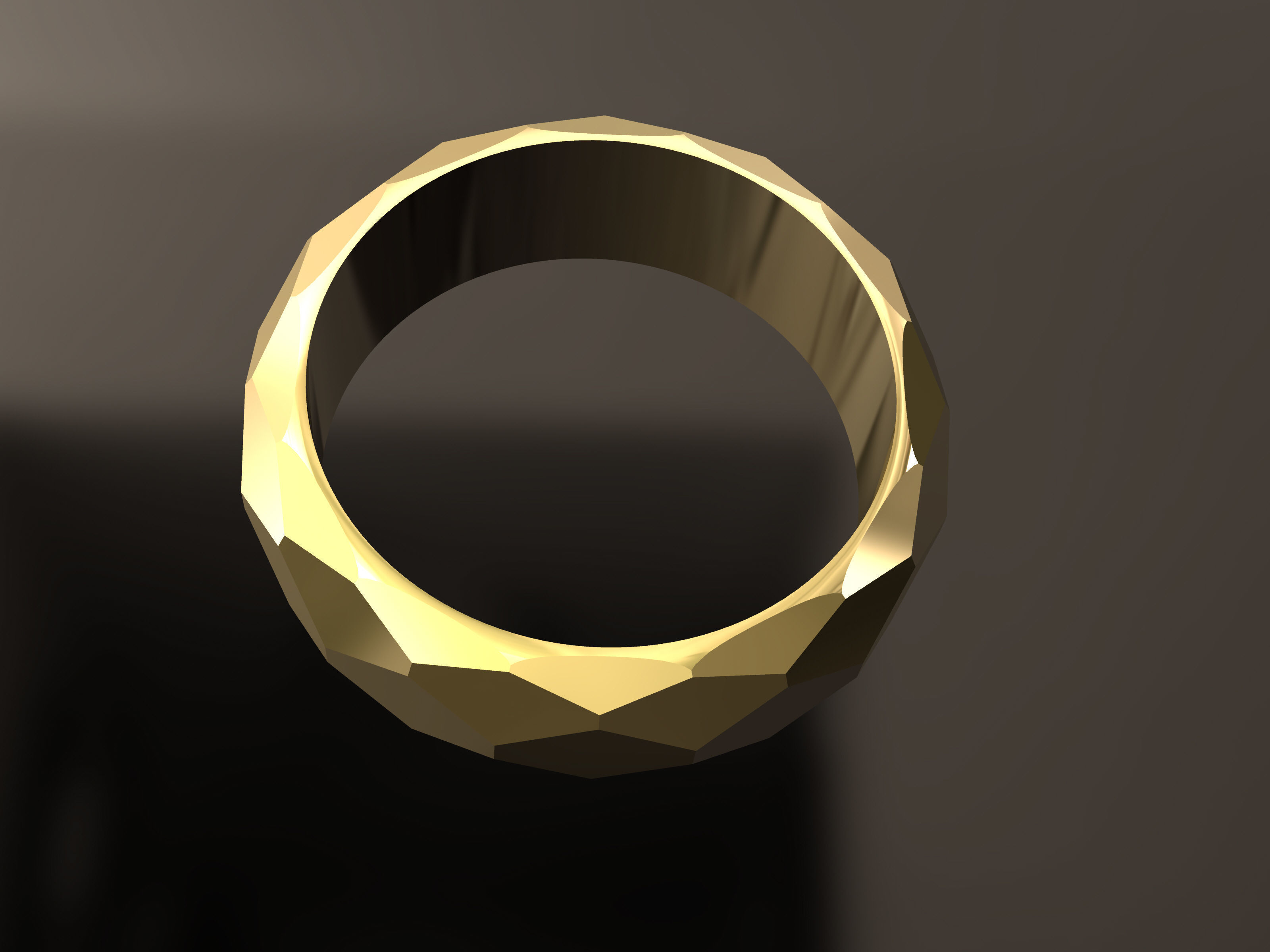Faced Ring 3D print model_4