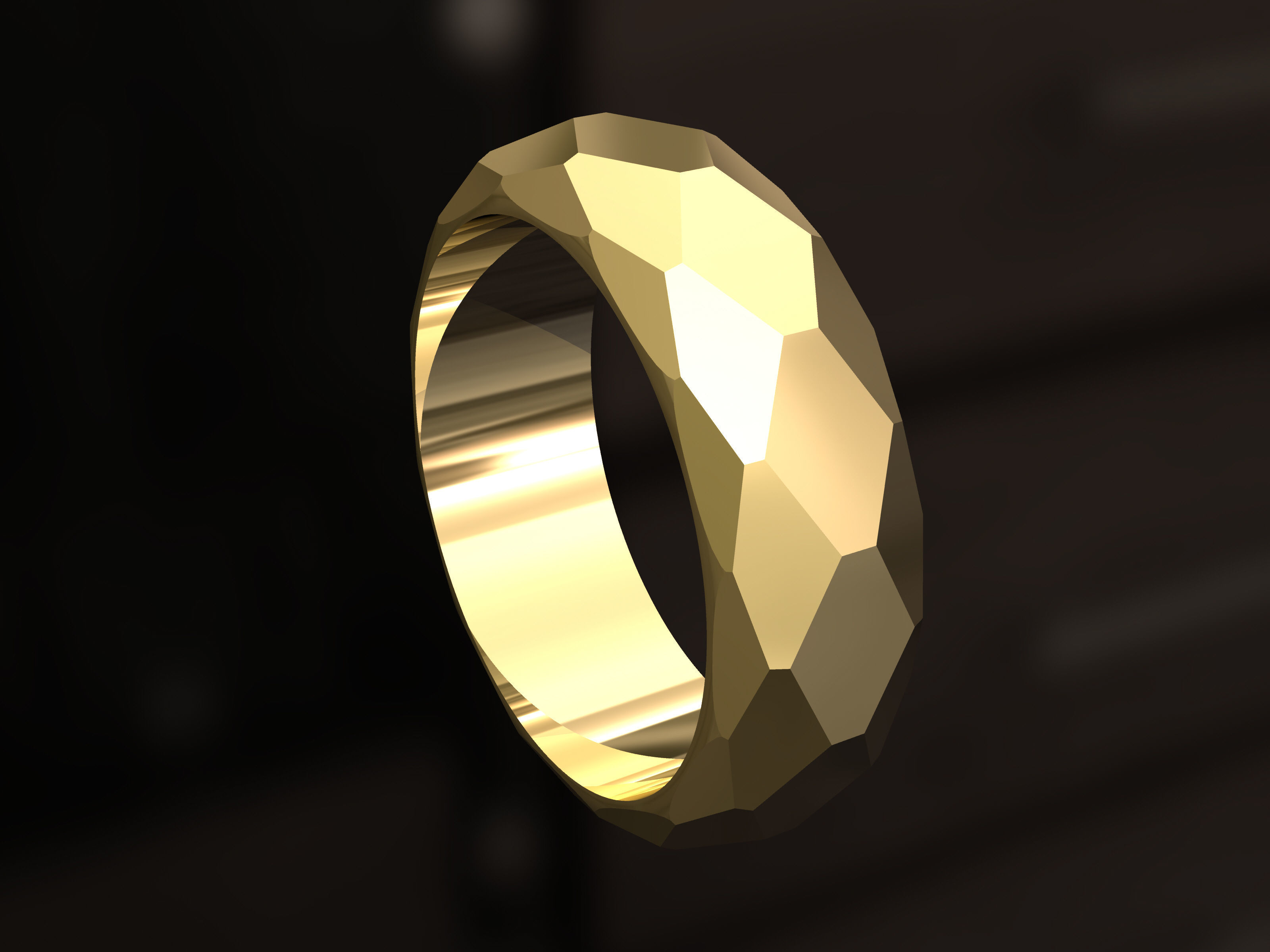 Faced Ring 3D print model_1