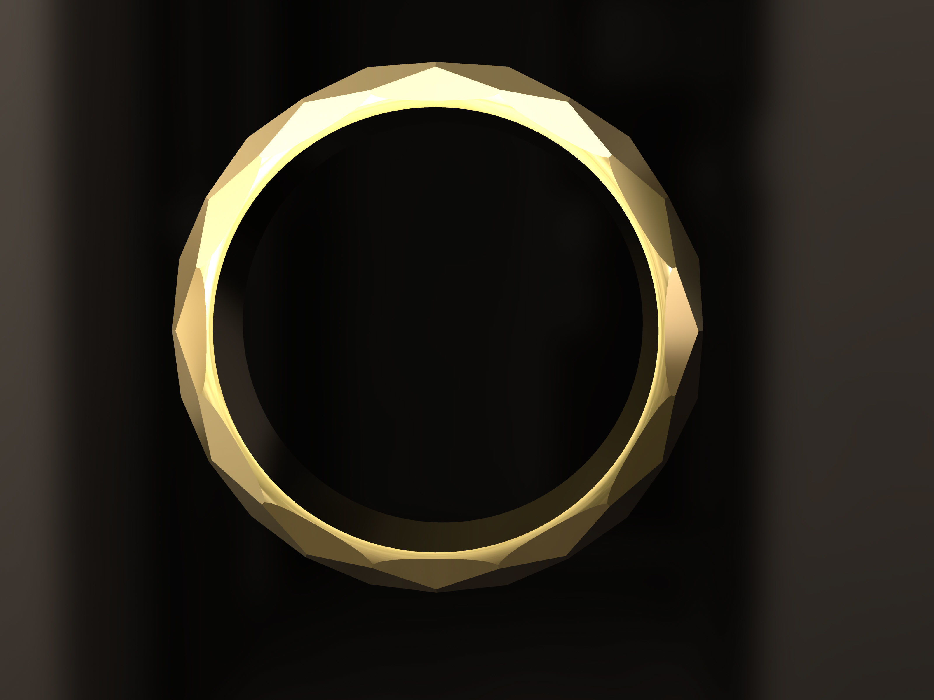 Faced Ring 3D print model_3