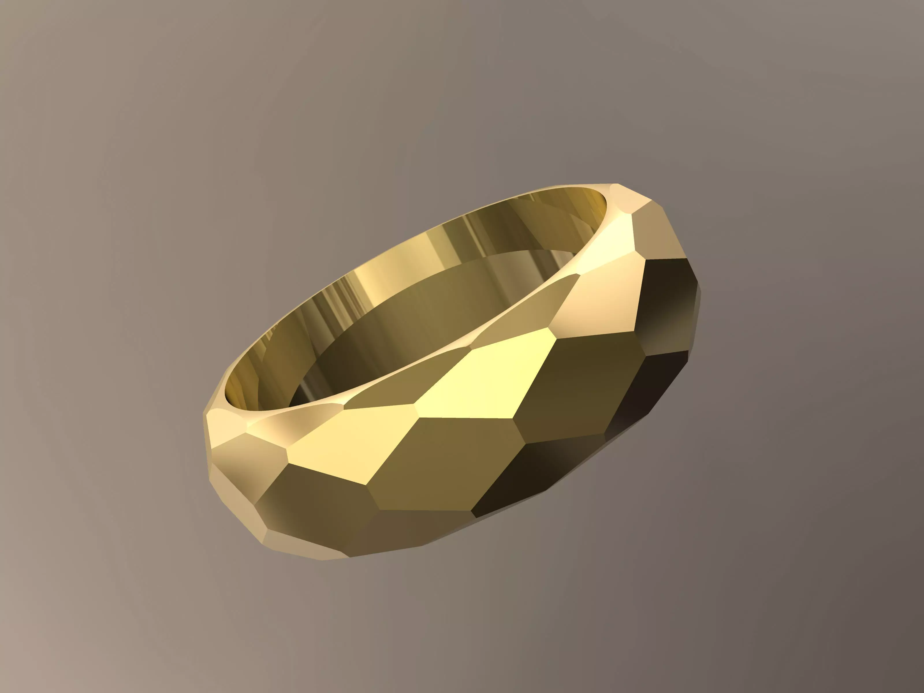 Faced Ring 3D print model_0
