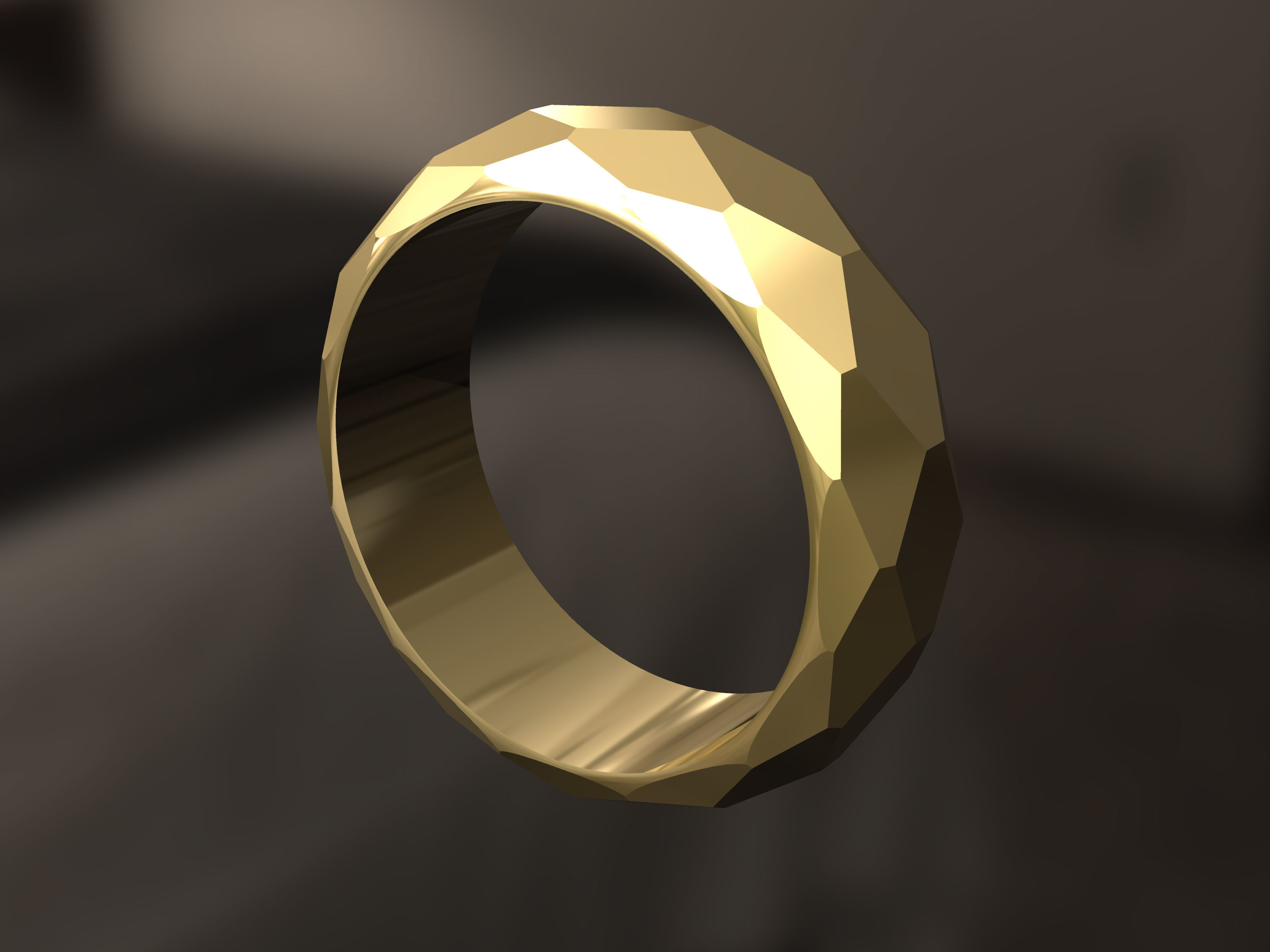 Faced Ring 3D print model_2