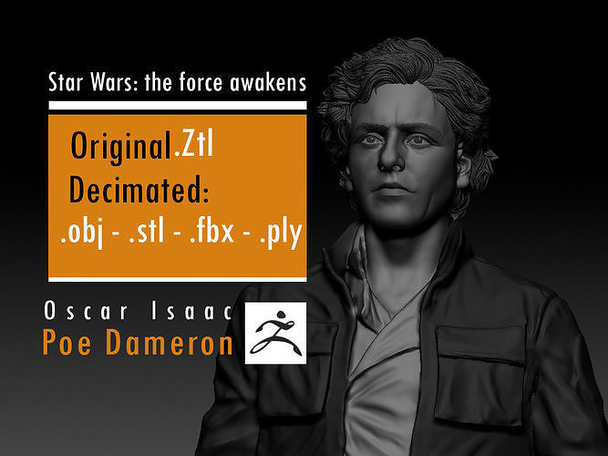 Oscar Isaac - Poe Dameron -  Star Wars the force awakens 3D print model