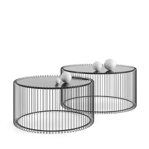 coffee table WIRE Kare Design 2-set