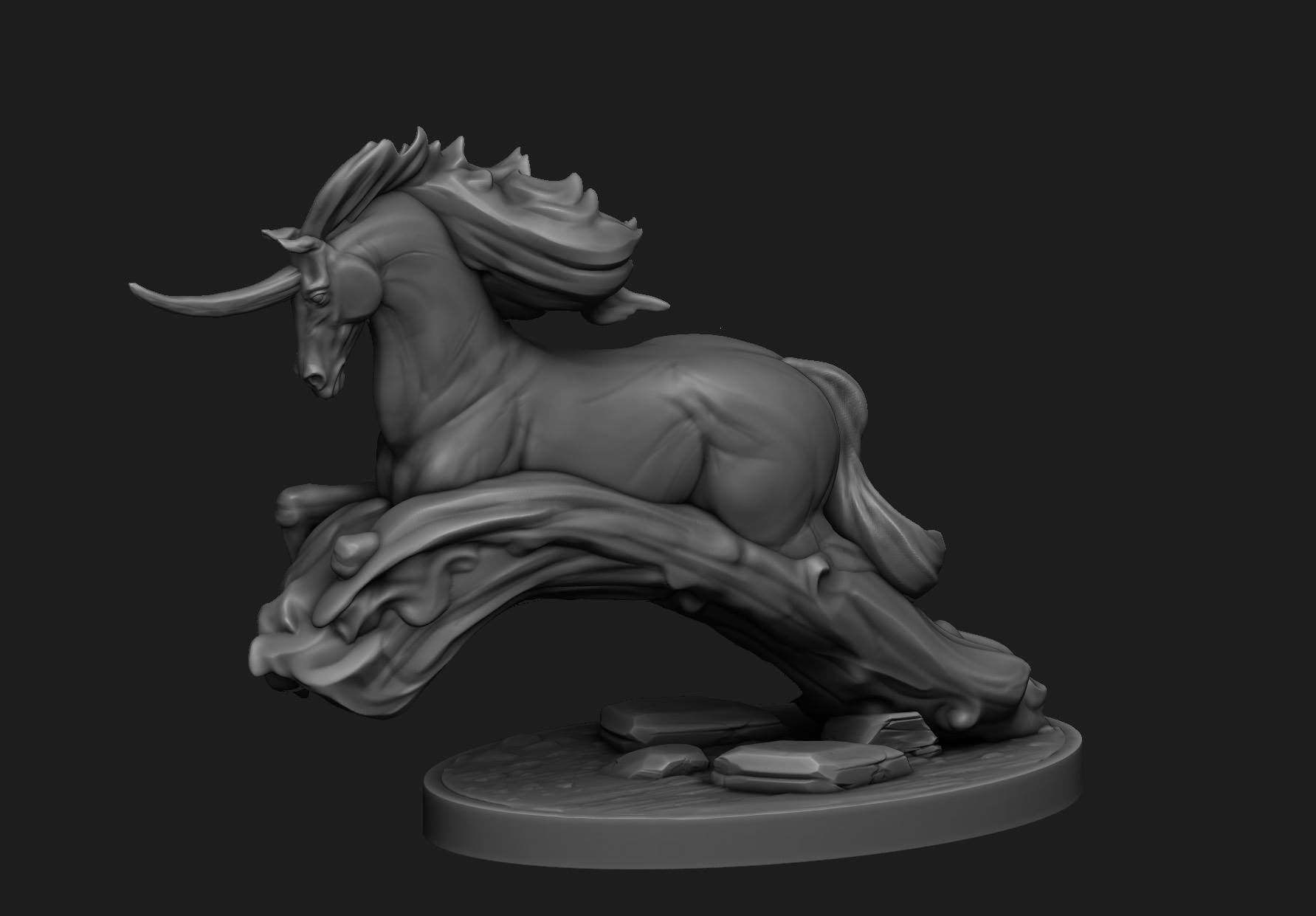 Scottish Kelpie Horse Unicorn 3D model_4