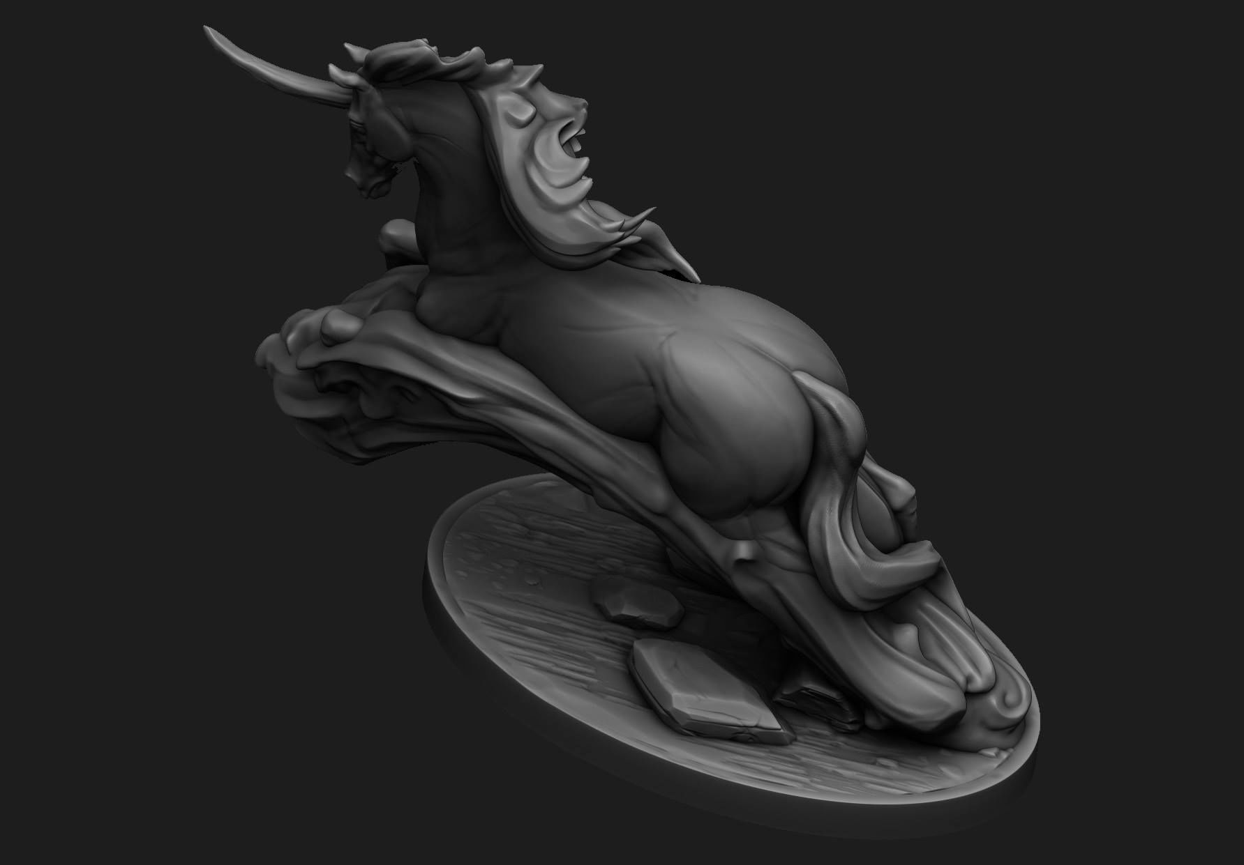 Scottish Kelpie Horse Unicorn 3D model_2