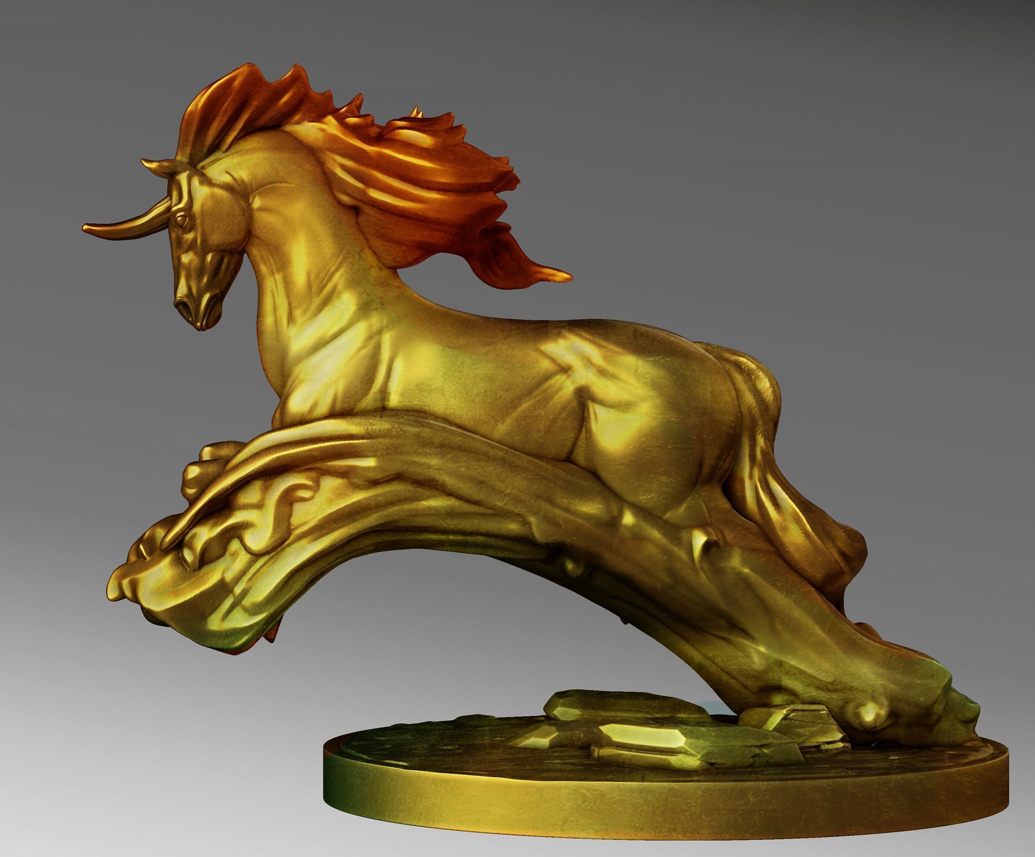 Scottish Kelpie Horse Unicorn 3D model_5