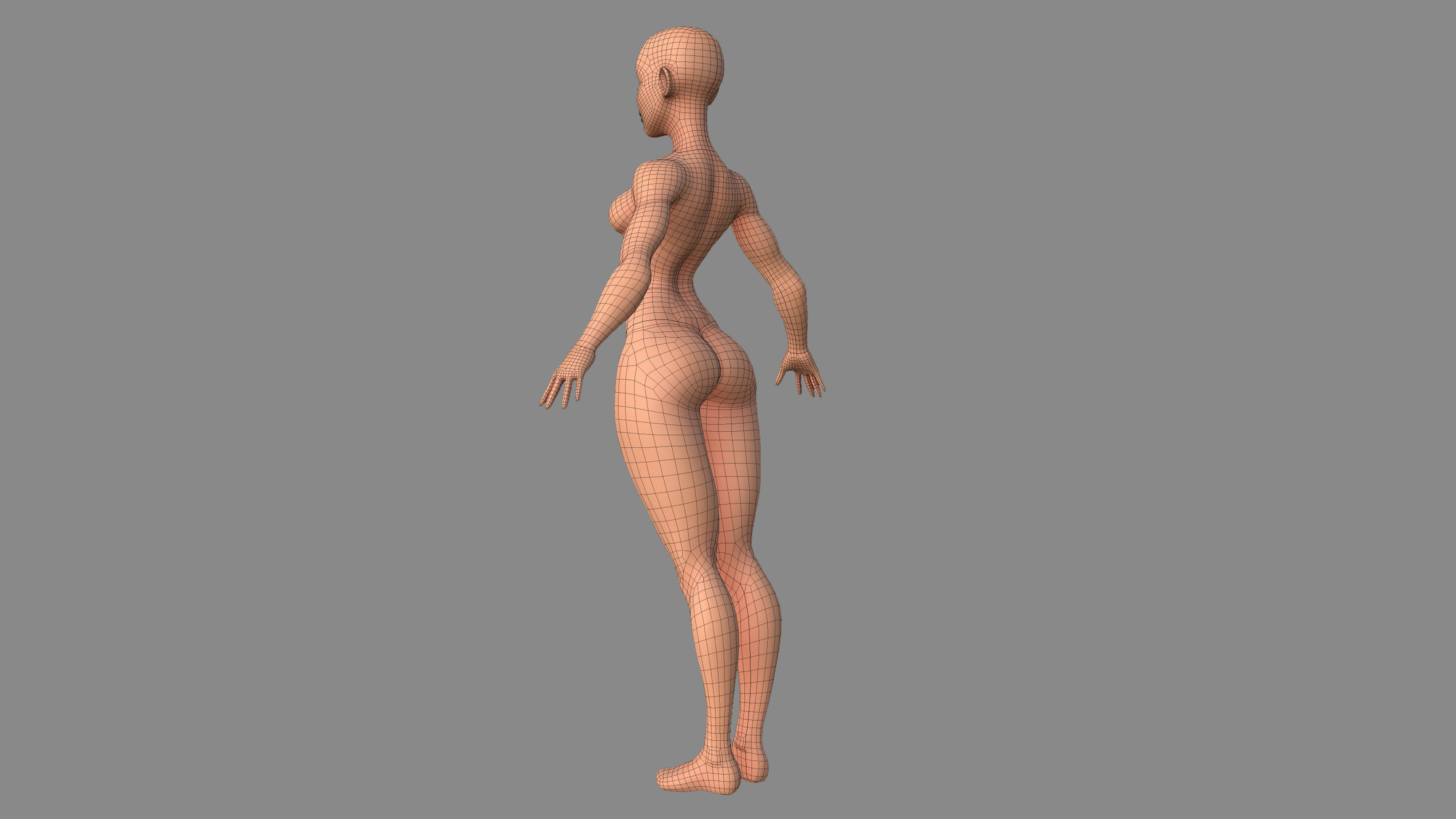 Character - Female Body Base Stylized Included High Poly Low-poly 3D model_29