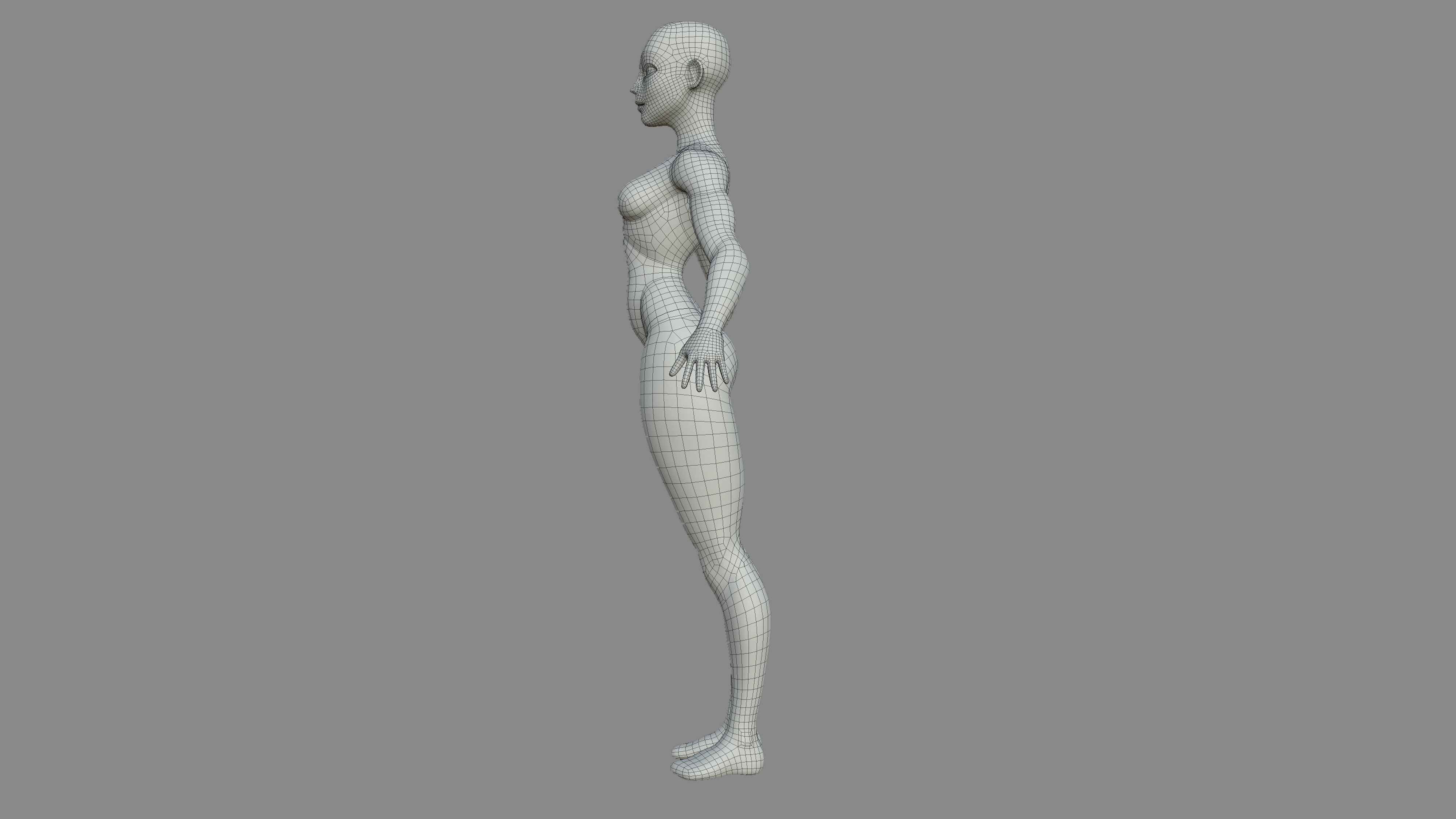 Character - Female Body Base Stylized Included High Poly Low-poly 3D model_36
