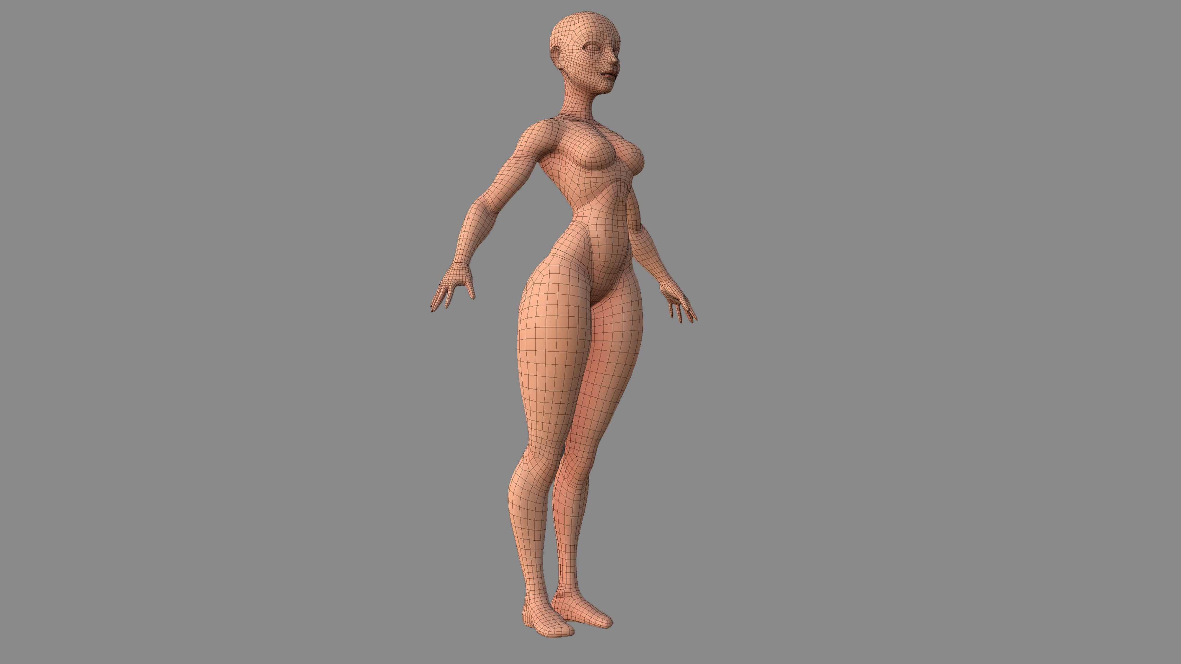 Character - Female Body Base Stylized Included High Poly Low-poly 3D model_33