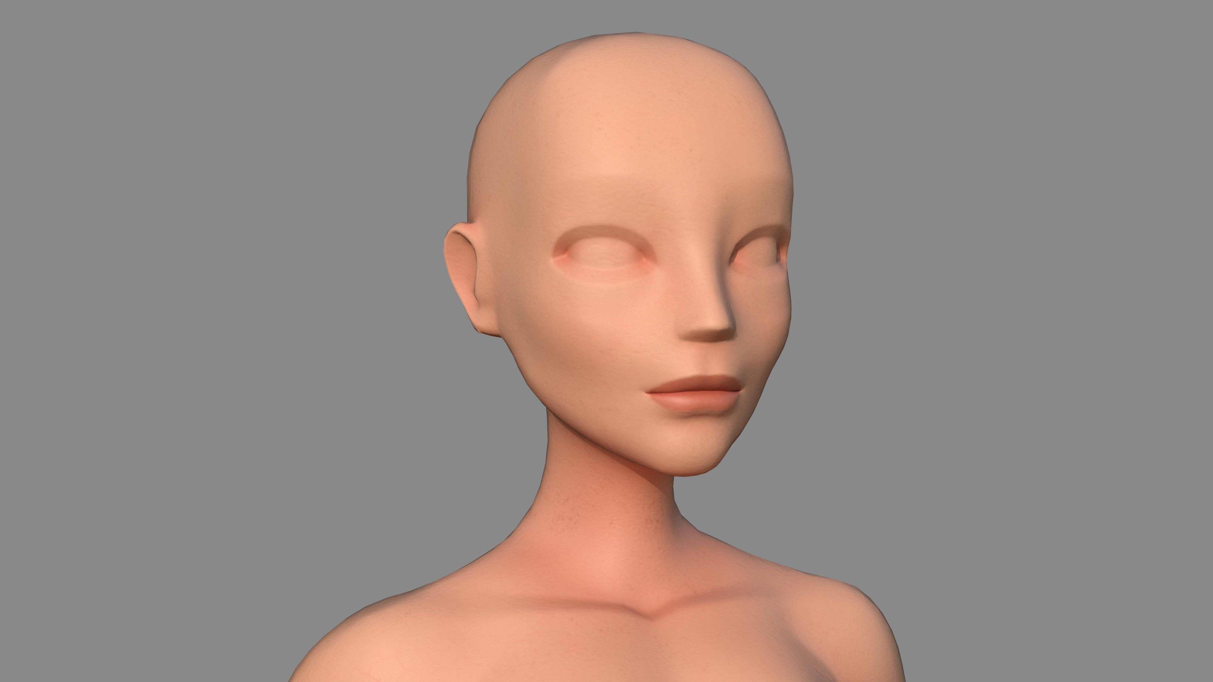 Character - Female Body Base Stylized Included High Poly Low-poly 3D model_18