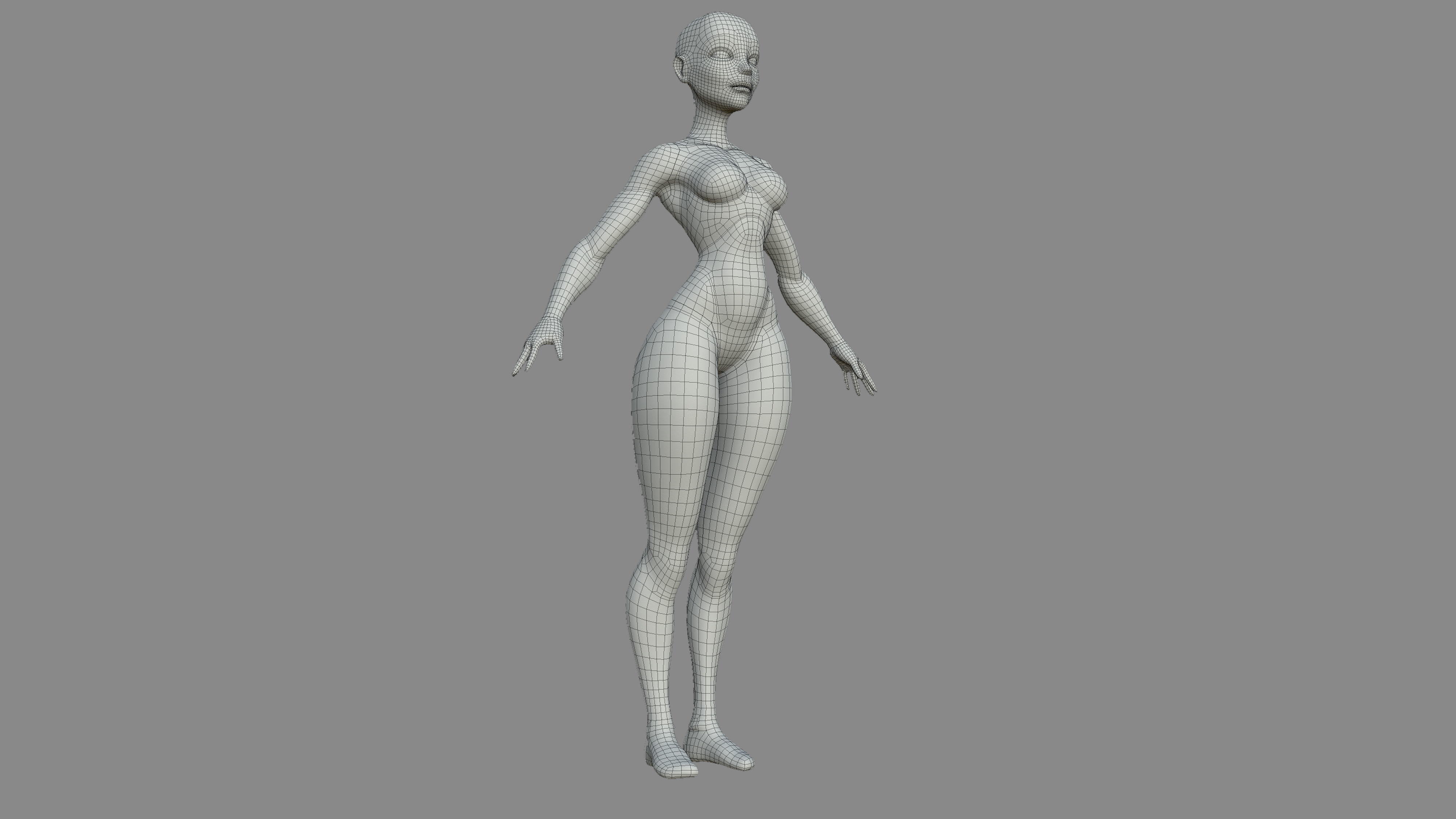 Character - Female Body Base Stylized Included High Poly Low-poly 3D model_41