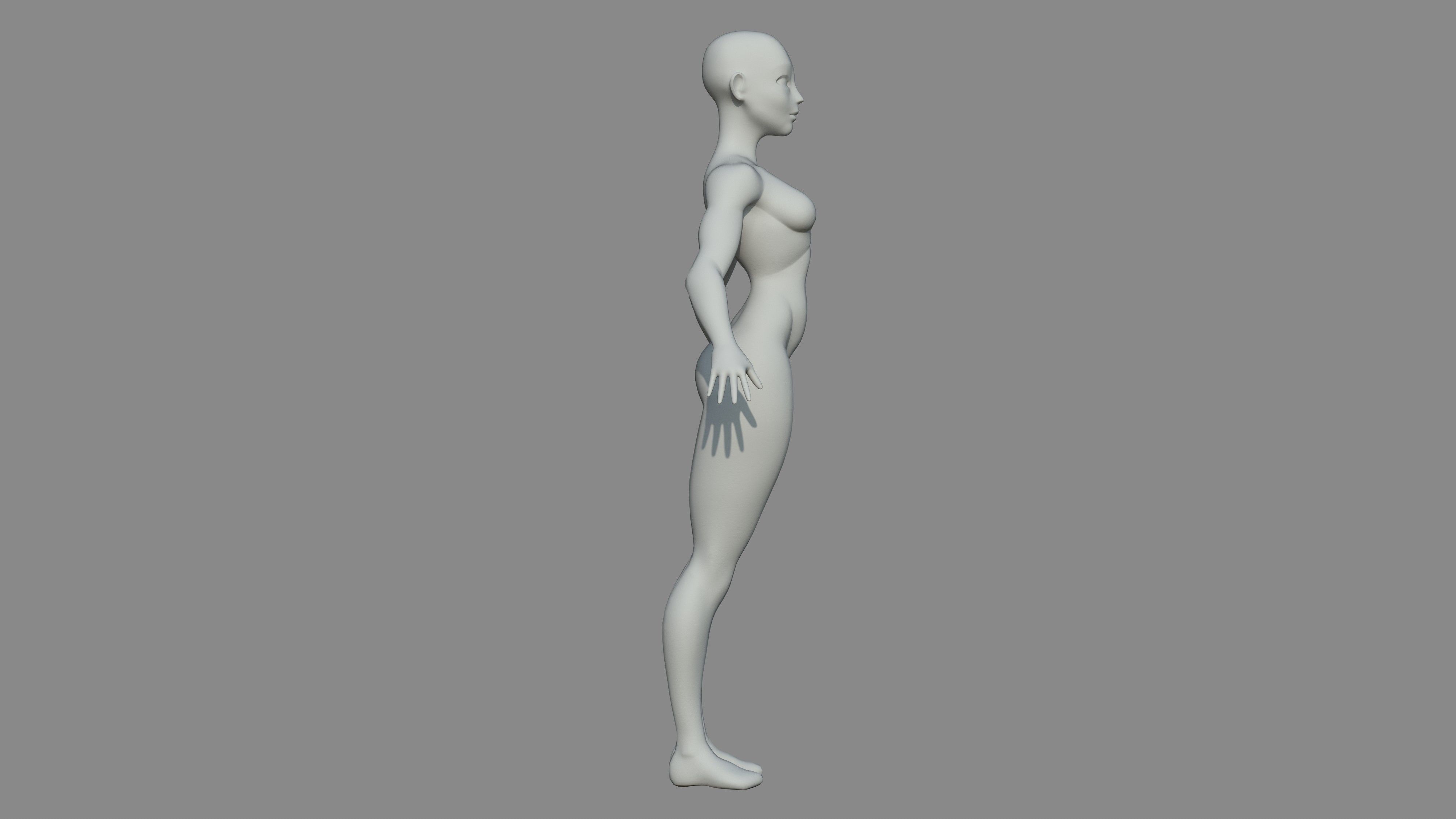 Character - Female Body Base Stylized Included High Poly Low-poly 3D model_16