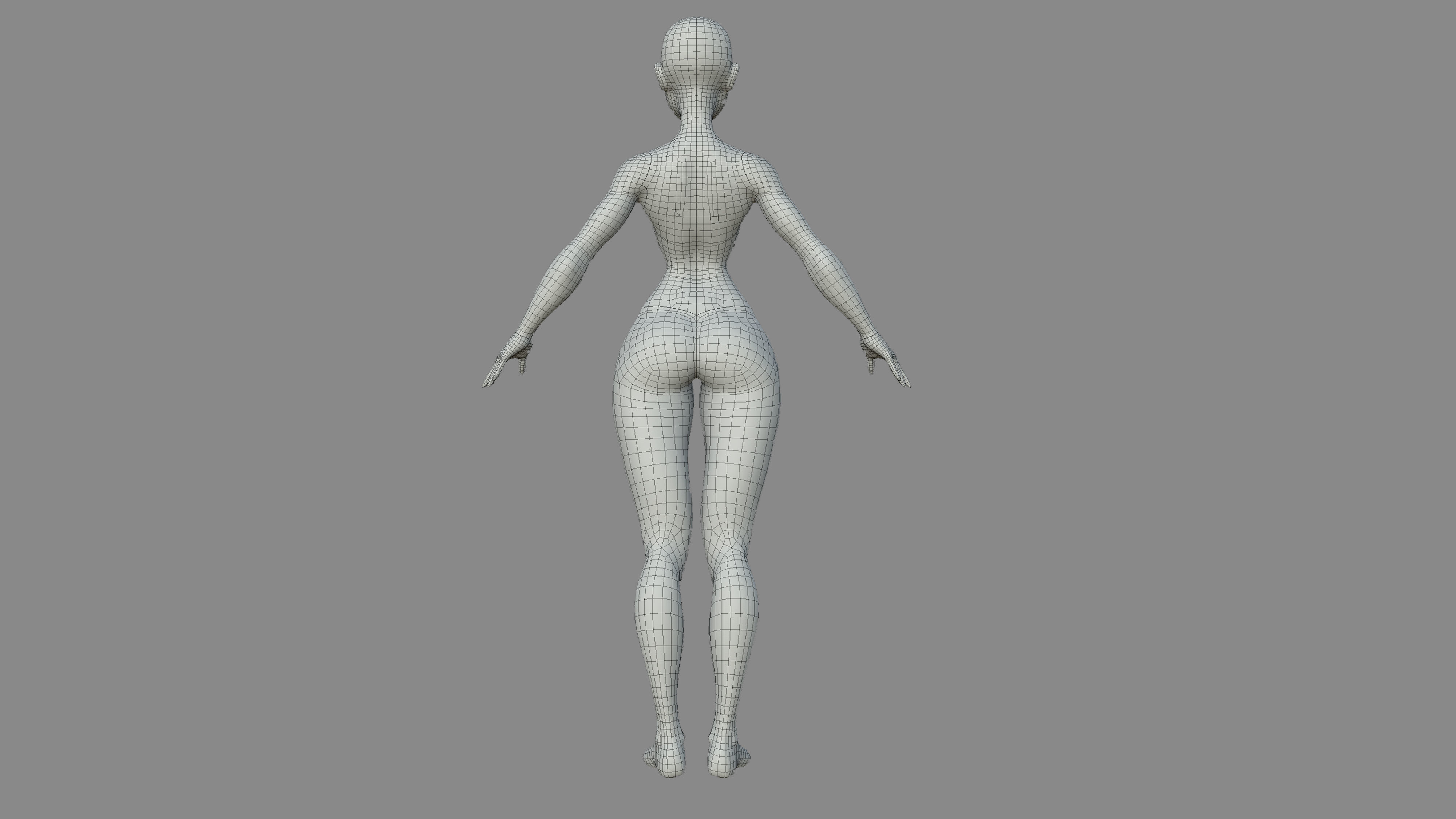 Character - Female Body Base Stylized Included High Poly Low-poly 3D model_38