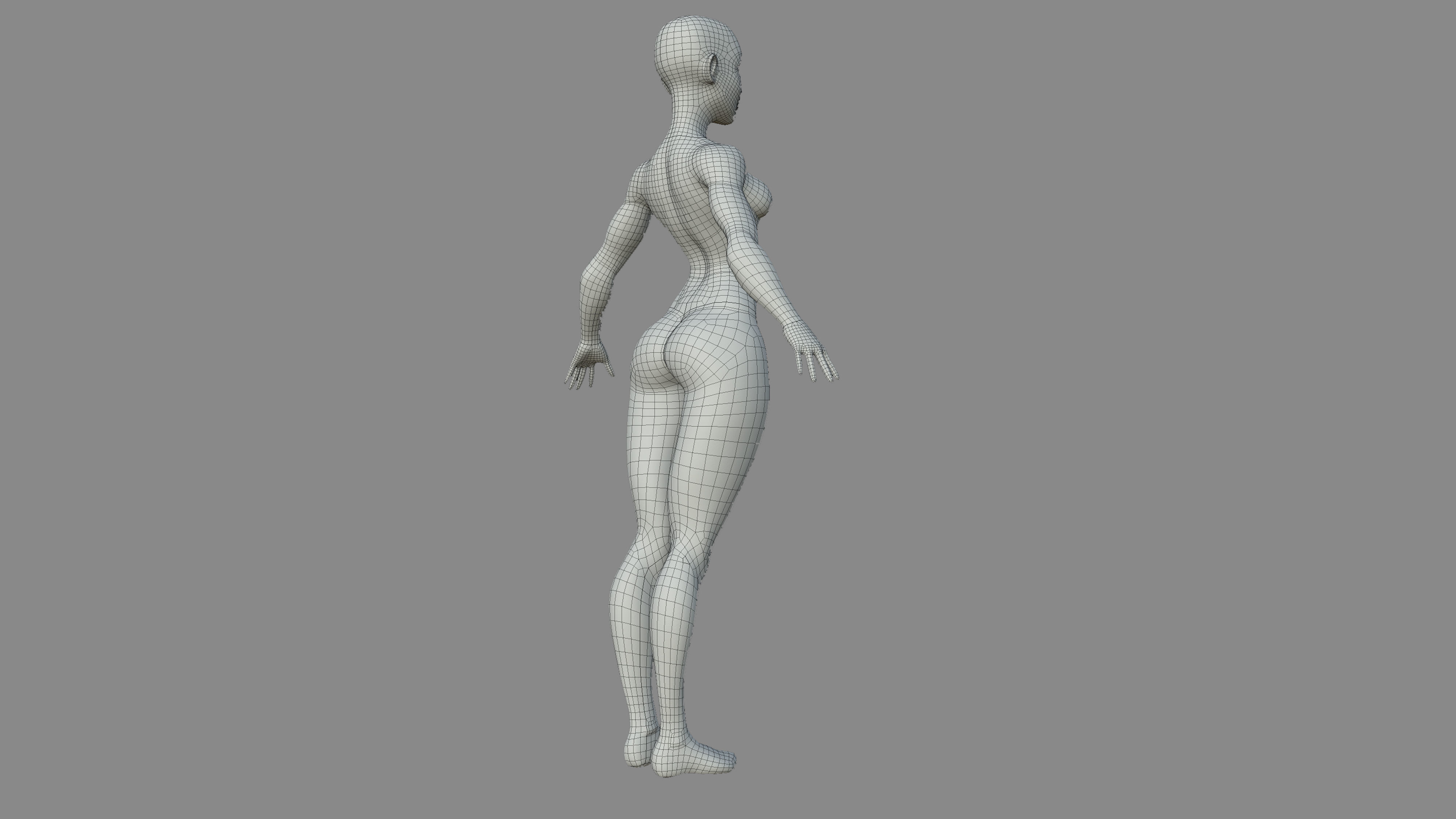 Character - Female Body Base Stylized Included High Poly Low-poly 3D model_39
